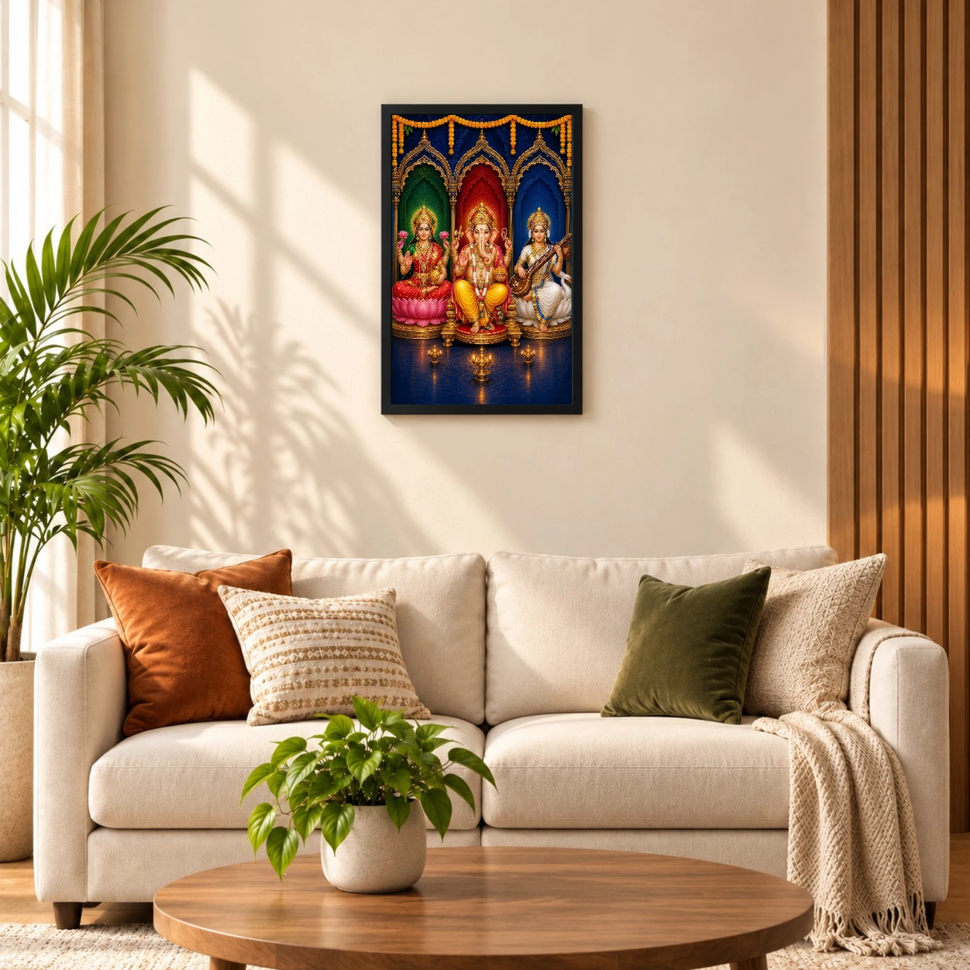 Ganpati Lakshmi Saraswati — Triple Prosperity Frame, view 8