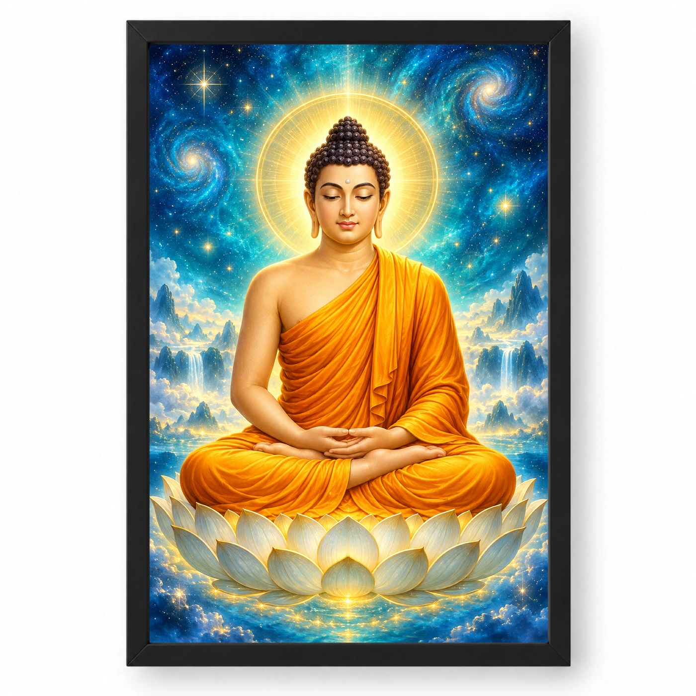Gautam Buddha Cosmic Celestial Aura Photo Frame