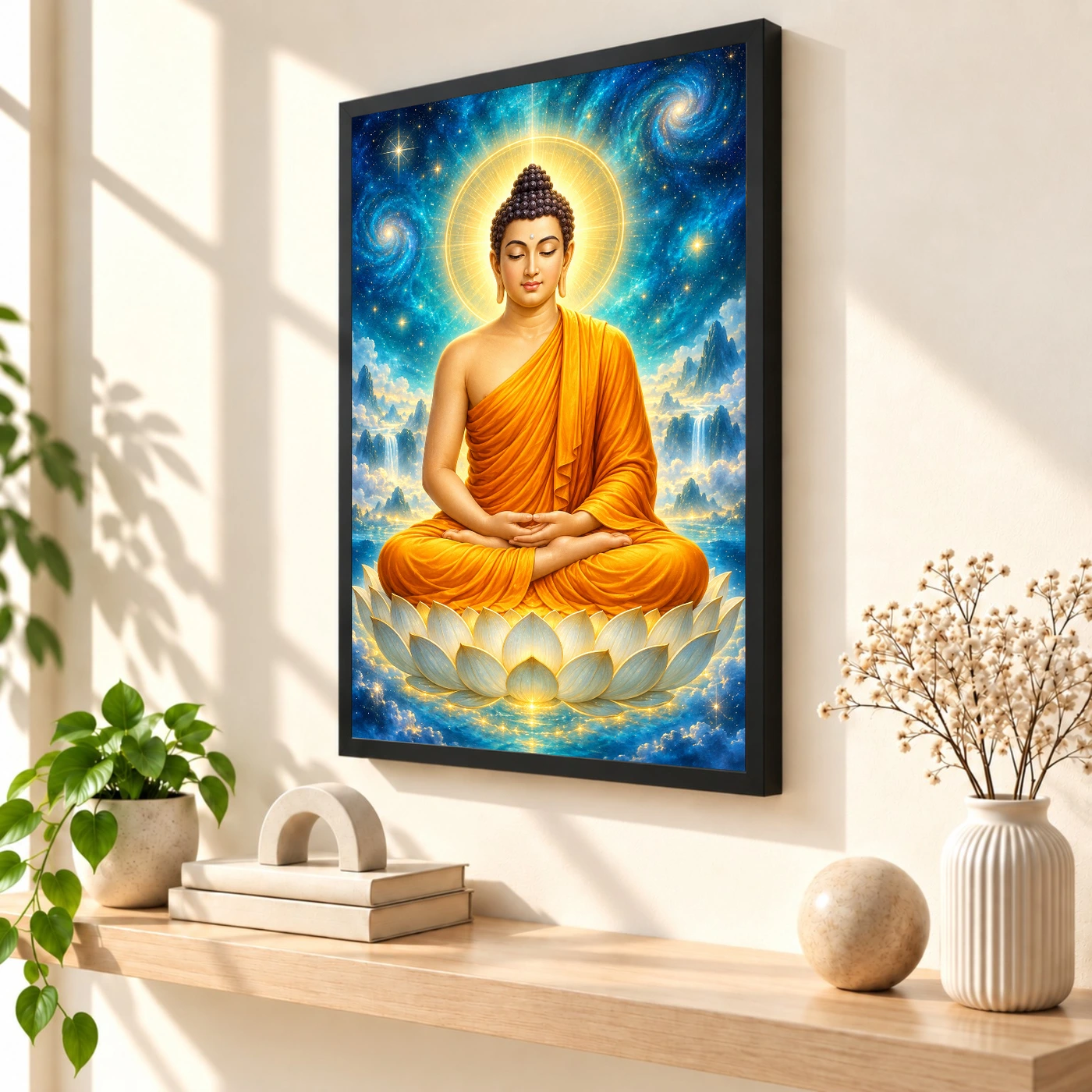 Gautam Buddha Cosmic Celestial Aura Photo Frame, view 2