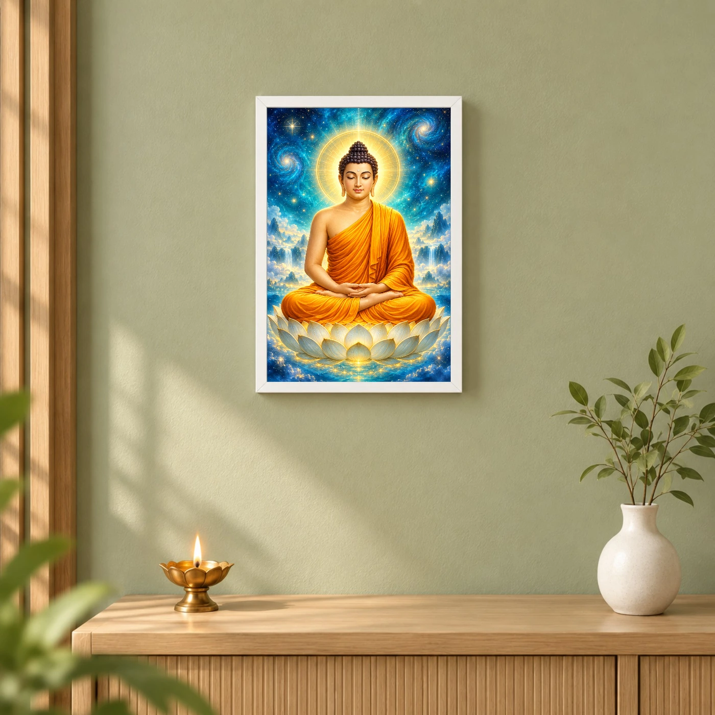 Gautam Buddha Cosmic Celestial Aura Photo Frame, view 6