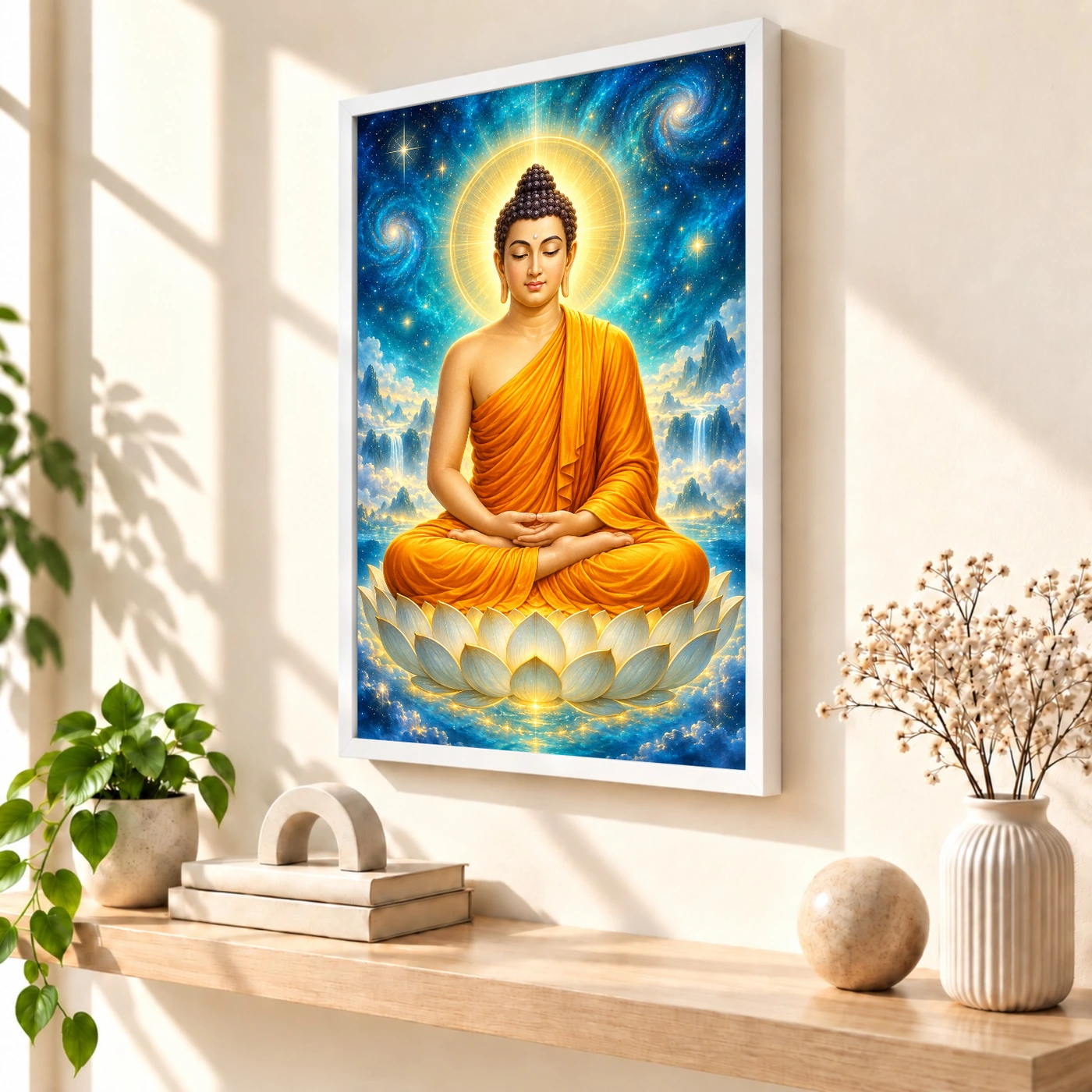 Gautam Buddha Cosmic Celestial Aura Photo Frame, view 7