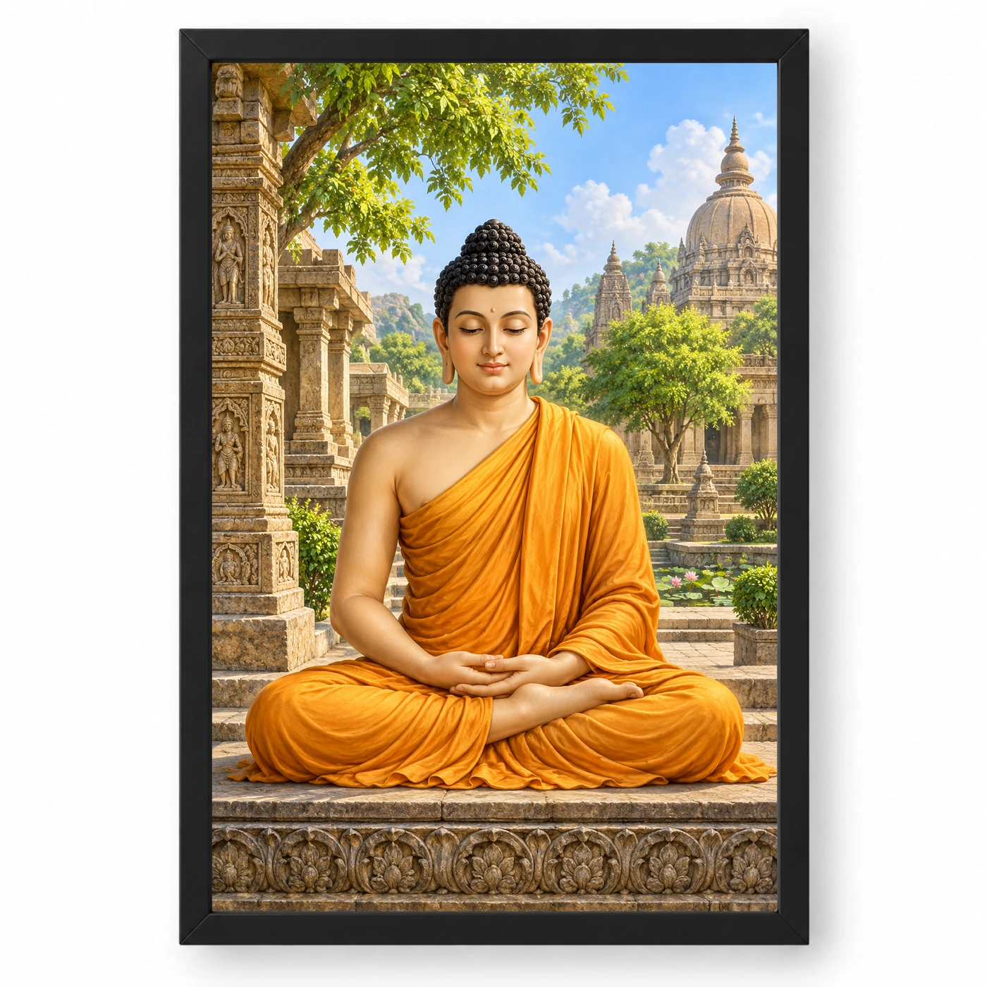 Gautam Buddha Heritage Temple Architecture Backdrop Photo Frame
