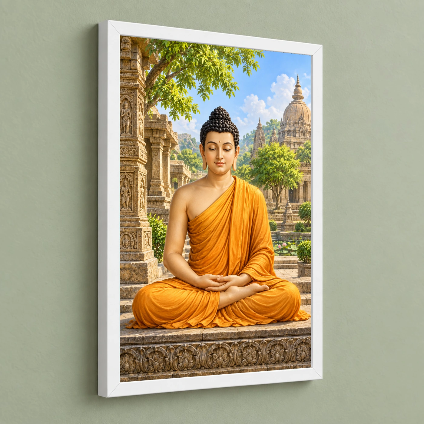Gautam Buddha Heritage Temple Architecture Backdrop Photo Frame, view 5