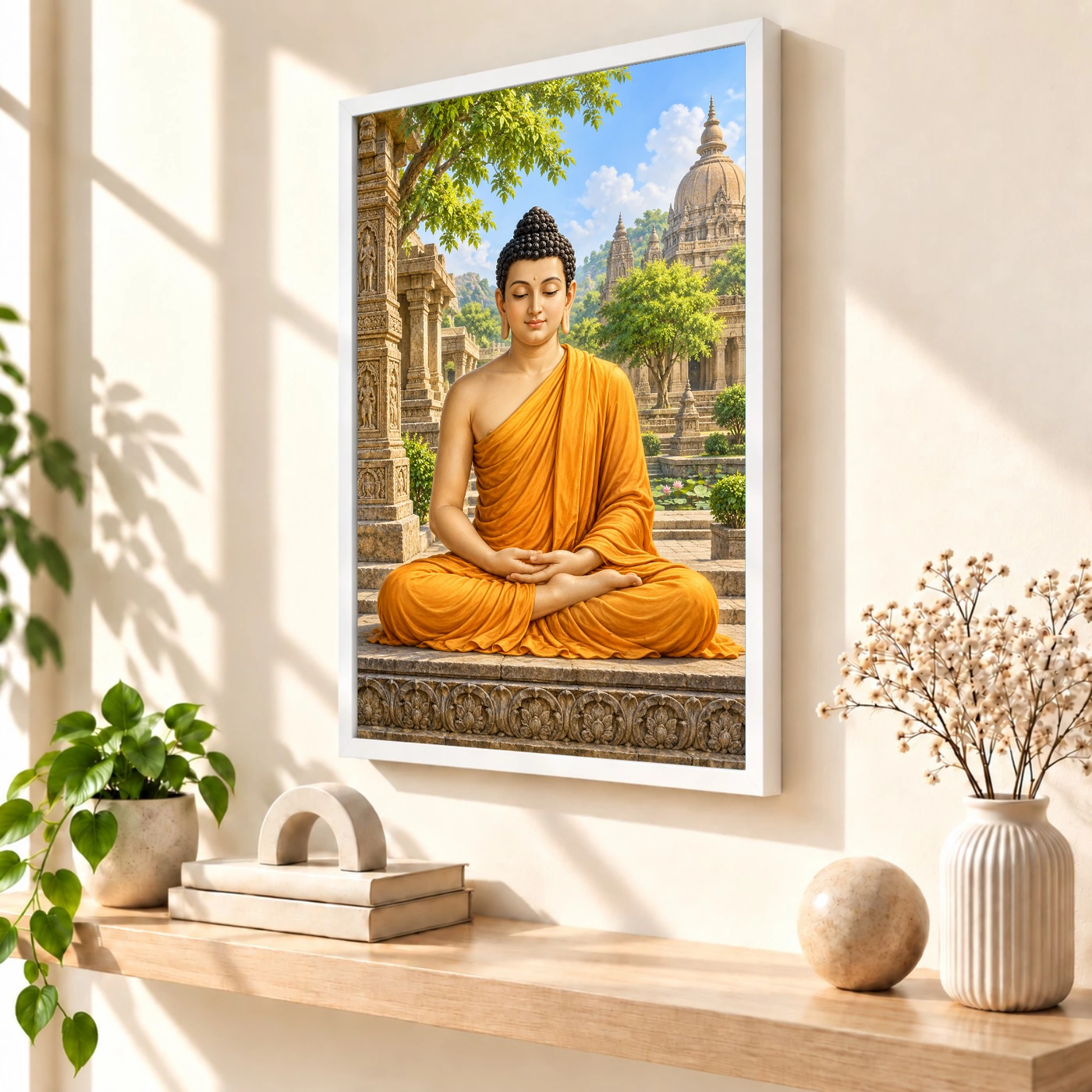 Gautam Buddha Heritage Temple Architecture Backdrop Photo Frame, view 7