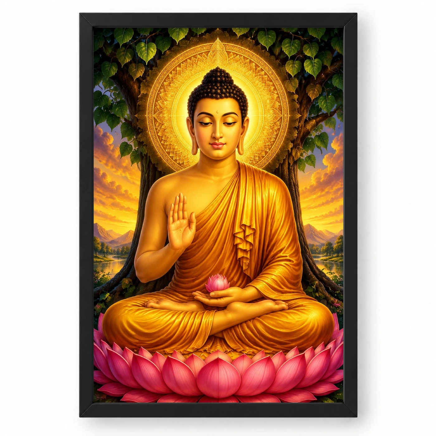 Gautam Buddha Royal Jewel-Toned Portrait Photo Frame