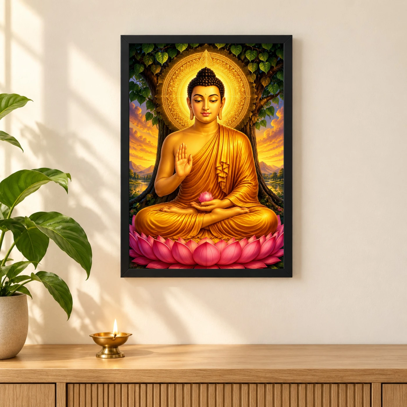 Gautam Buddha Royal Jewel-Toned Portrait Photo Frame, view 3