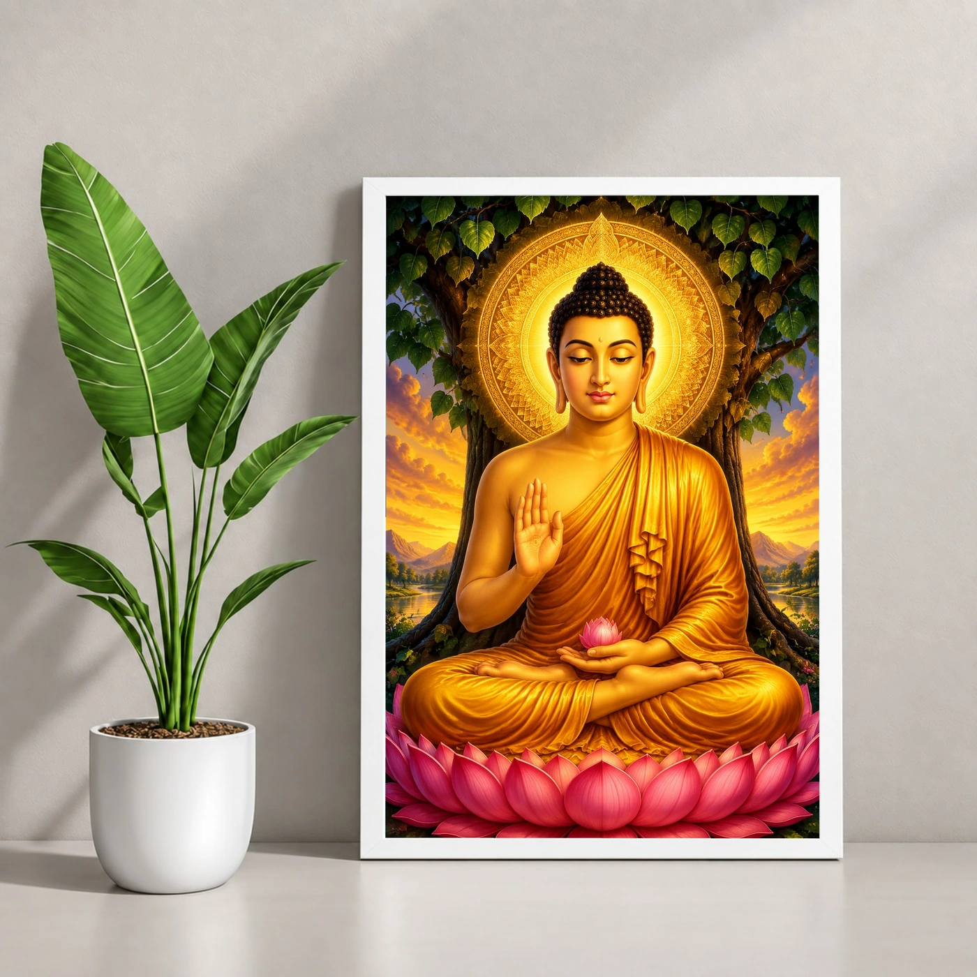 Gautam Buddha Royal Jewel-Toned Portrait Photo Frame, view 4