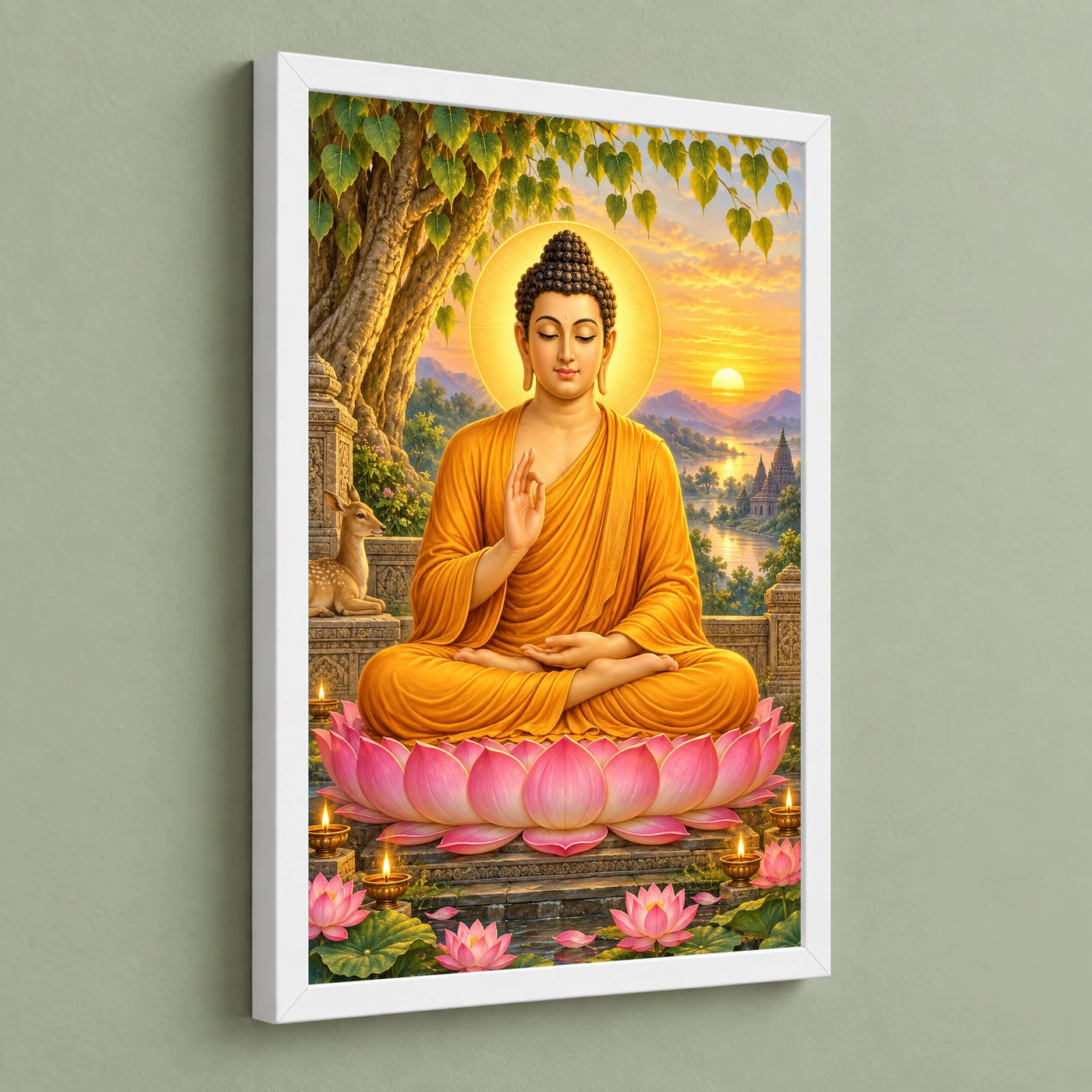 Gautam Buddha Serene Sunrise Blessing Photo Frame, view 5
