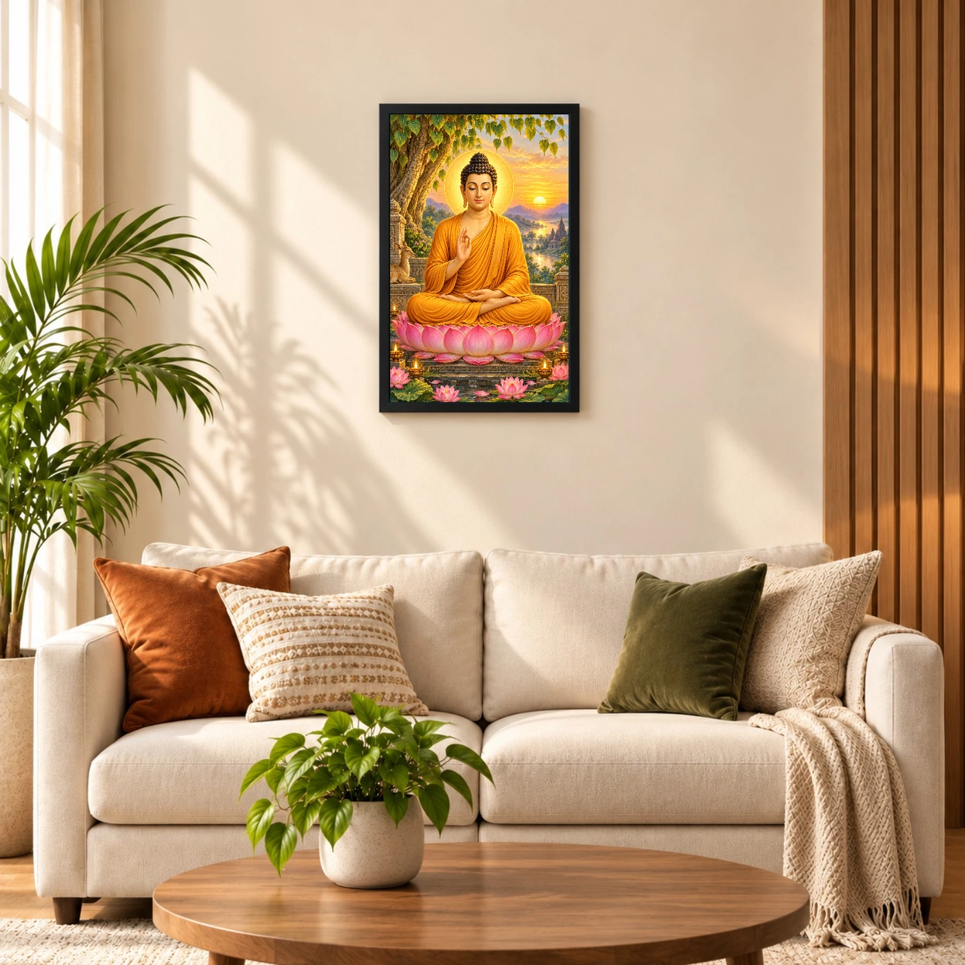 Gautam Buddha Serene Sunrise Blessing Photo Frame, view 8