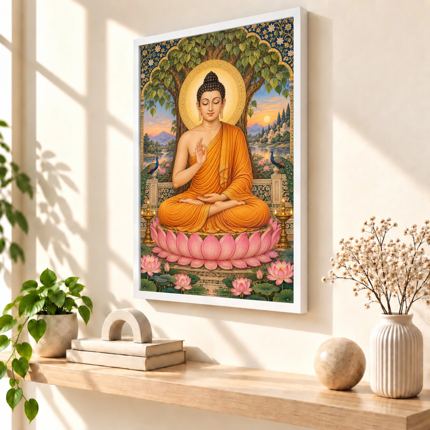 Gautam Buddha Traditional Indian Miniature-Inspired Devotional Art Photo Frame, view 7