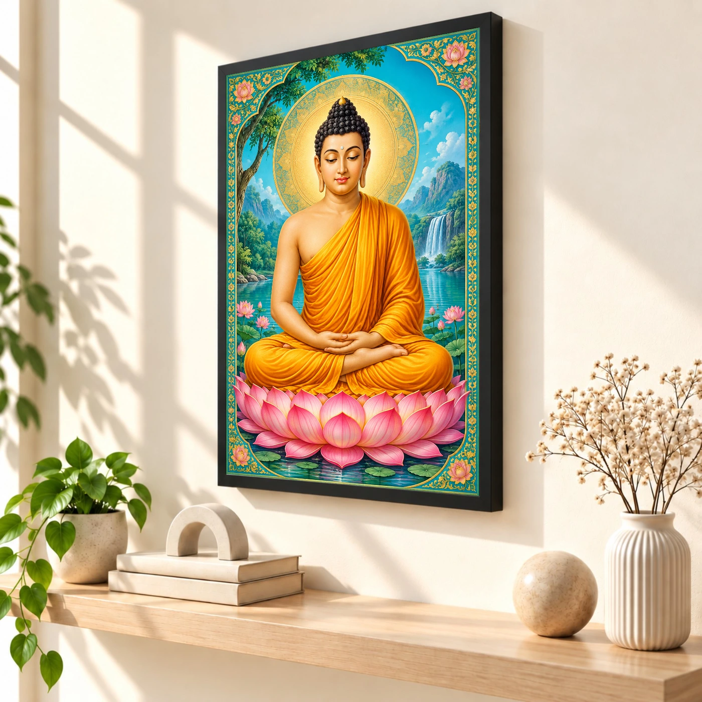 Gautam Buddha Vivid Premium Spiritual Poster Art Photo Frame, view 2