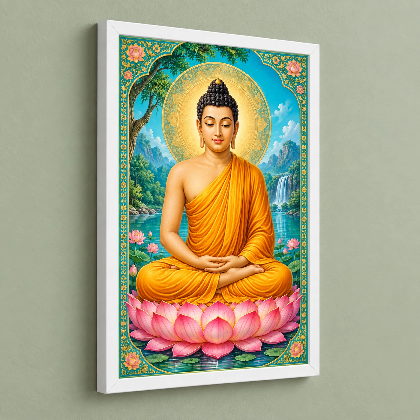 Gautam Buddha Vivid Premium Spiritual Poster Art Photo Frame, view 5