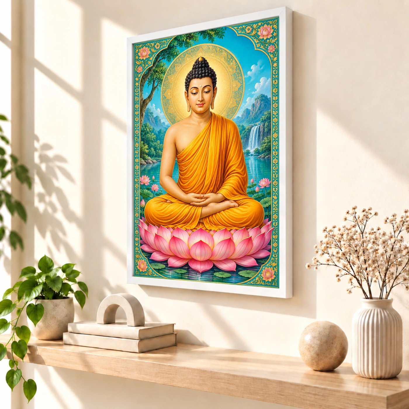 Gautam Buddha Vivid Premium Spiritual Poster Art Photo Frame, view 7