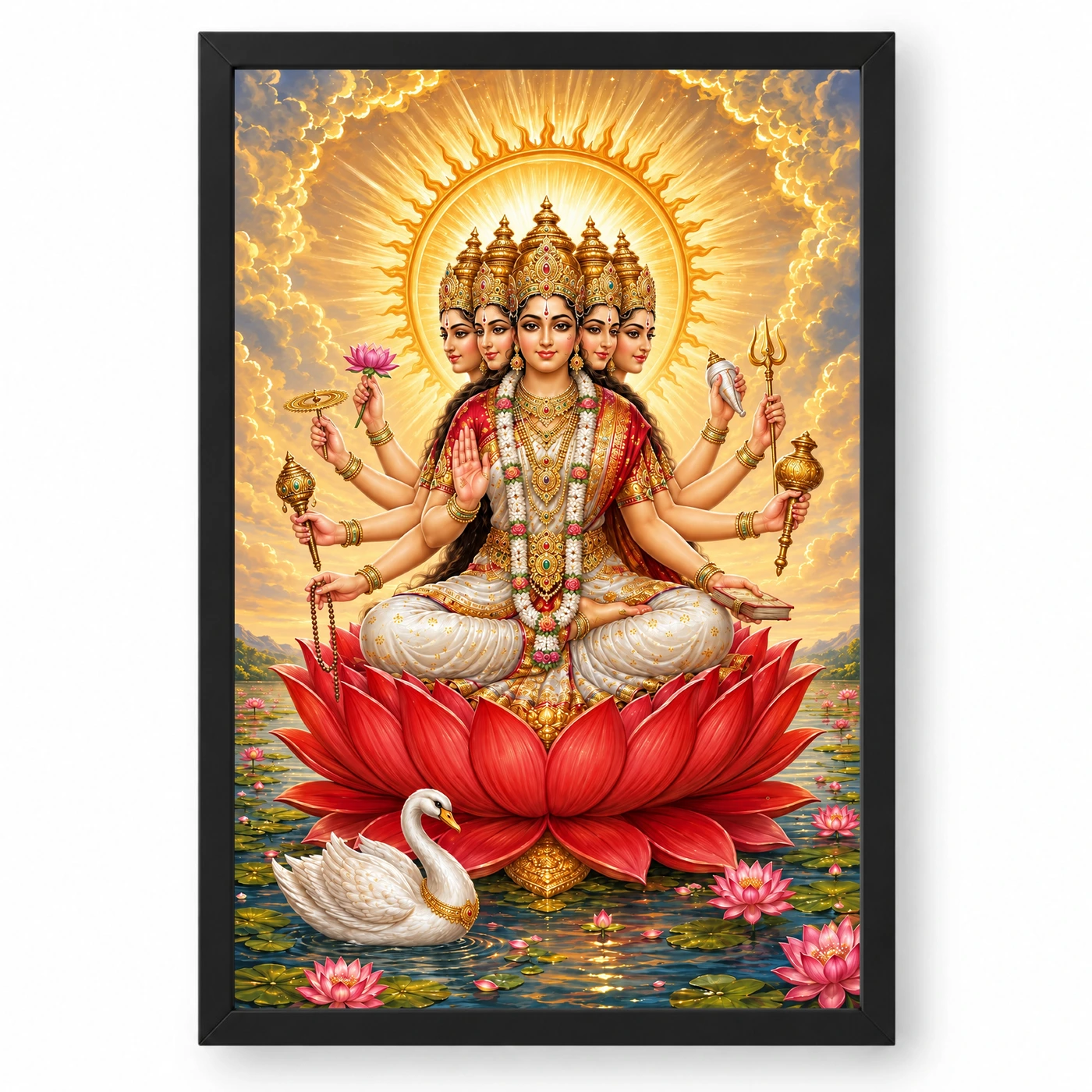 Gayatri Devi Five-Faced Solar Lotus Photo Frame