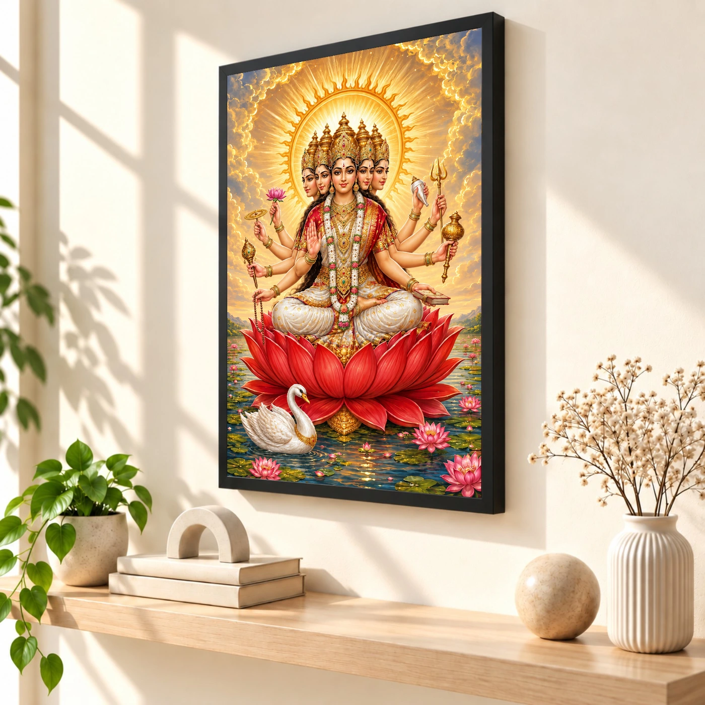Gayatri Devi Five-Faced Solar Lotus Photo Frame, view 2