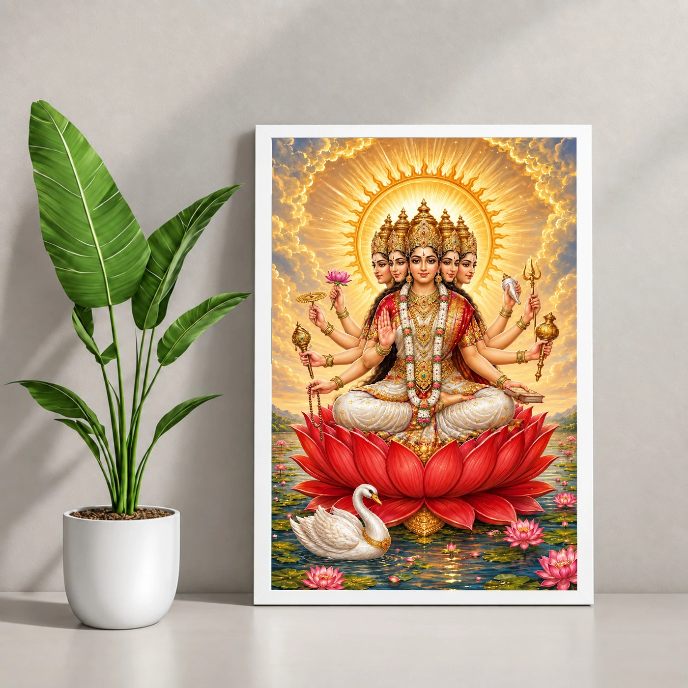 Gayatri Devi Five-Faced Solar Lotus Photo Frame, view 4