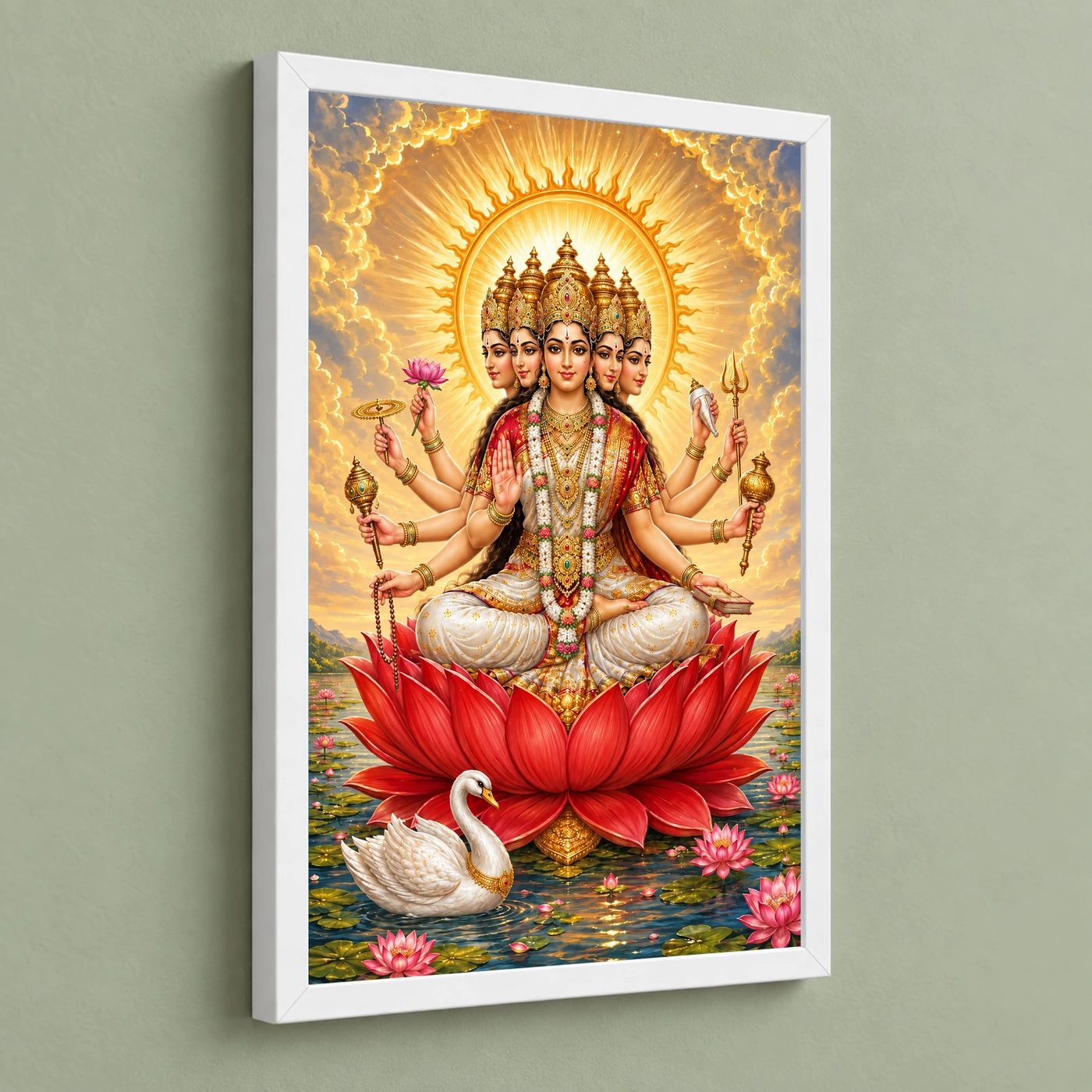 Gayatri Devi Five-Faced Solar Lotus Photo Frame, view 5