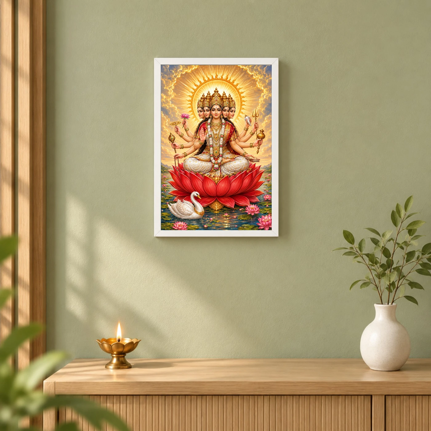 Gayatri Devi Five-Faced Solar Lotus Photo Frame, view 6