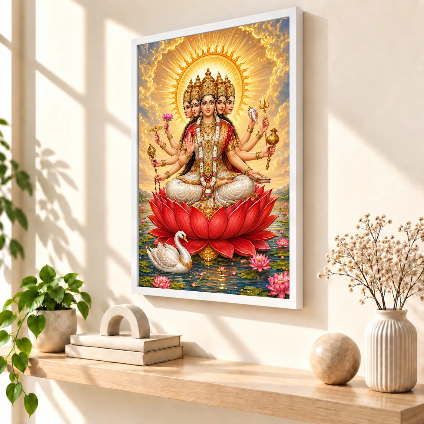 Gayatri Devi Five-Faced Solar Lotus Photo Frame, view 7