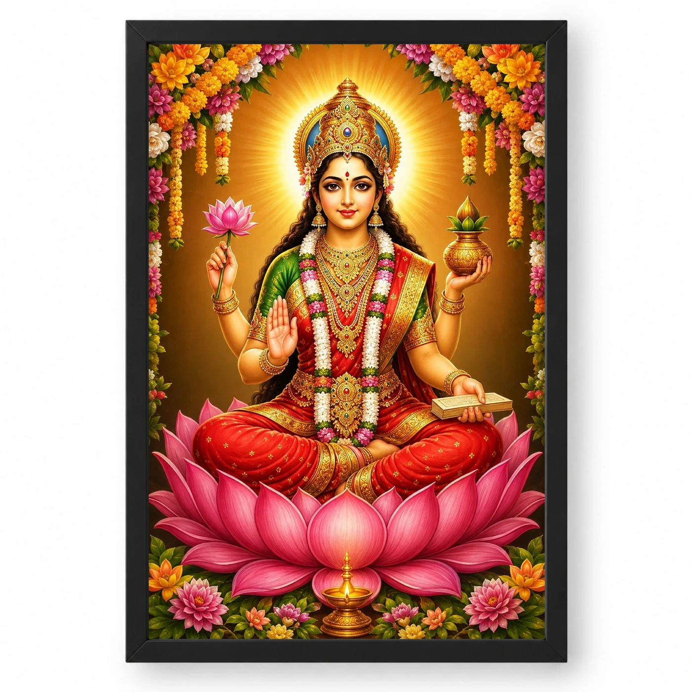 Gayatri Devi Grand Festival Flower Decoration Photo Frame