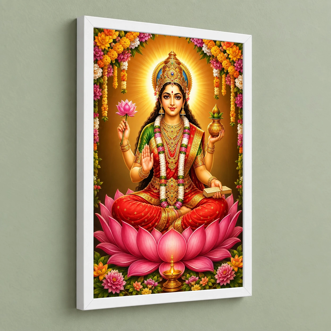 Gayatri Devi Grand Festival Flower Decoration Photo Frame, view 5