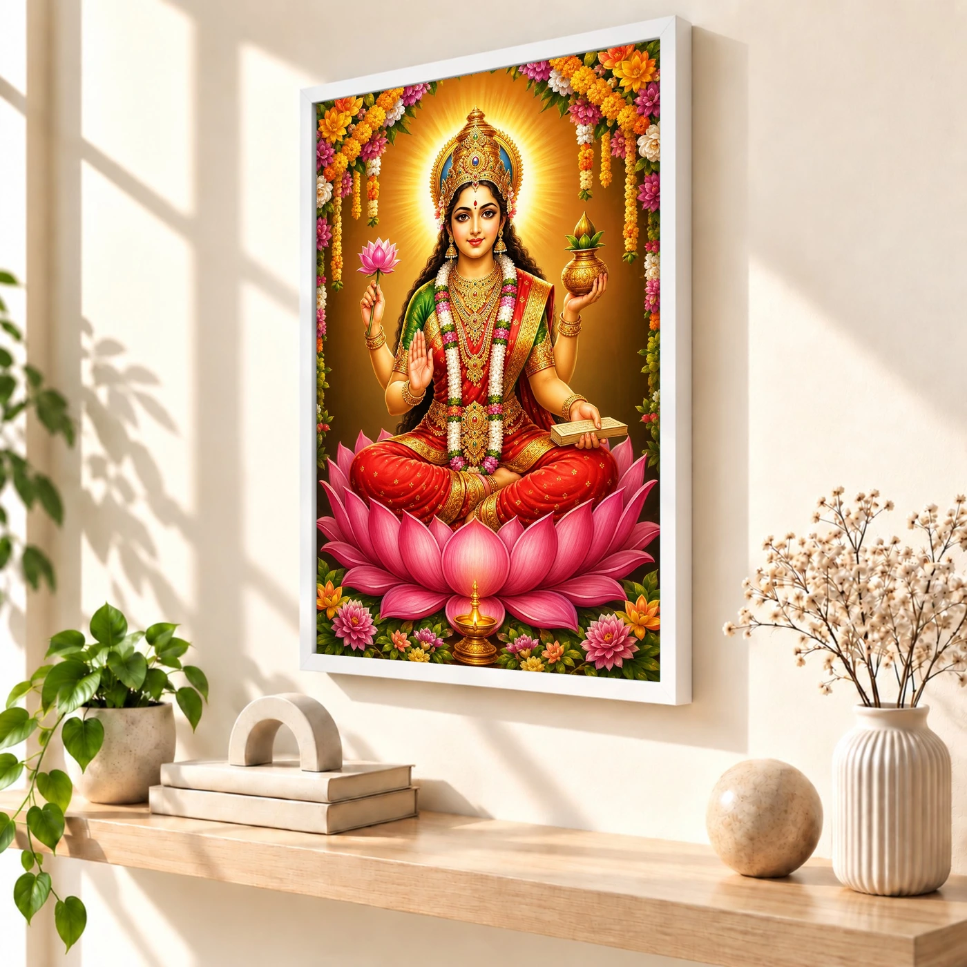 Gayatri Devi Grand Festival Flower Decoration Photo Frame, view 7