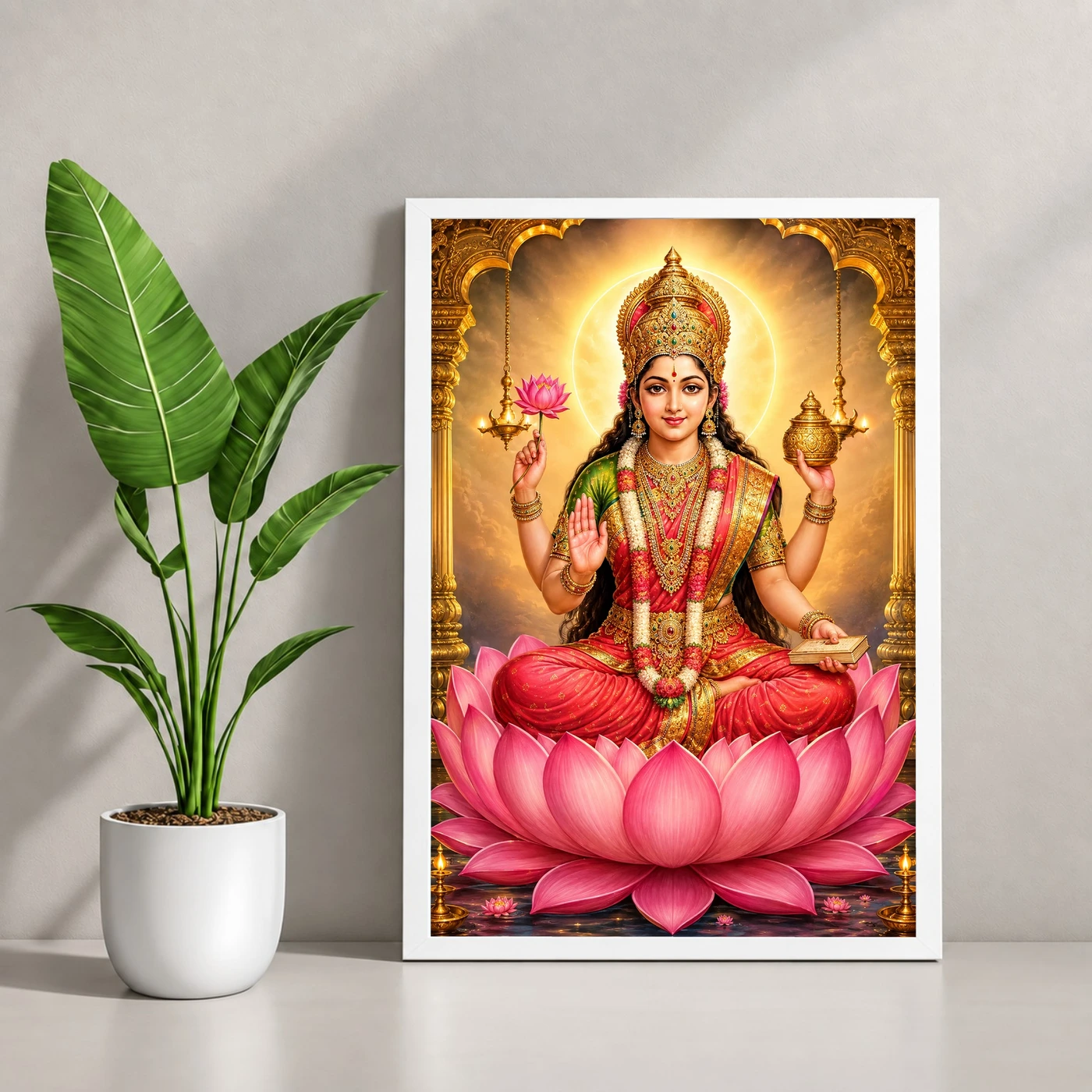 Gayatri Devi Heritage Temple Architecture Backdrop Photo Frame, view 4