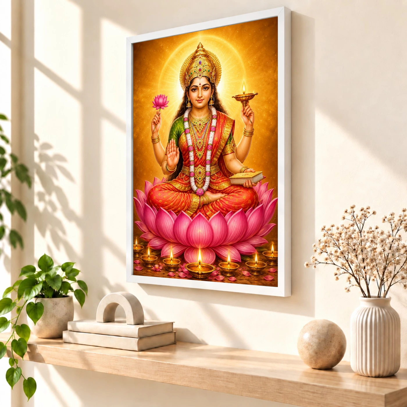 Gayatri Devi Lotus And Diya Radiance Photo Frame, view 7