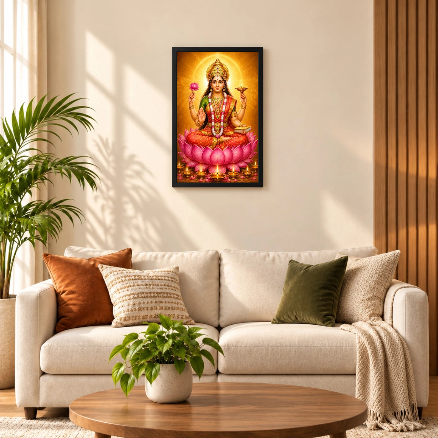 Gayatri Devi Lotus And Diya Radiance Photo Frame, view 8