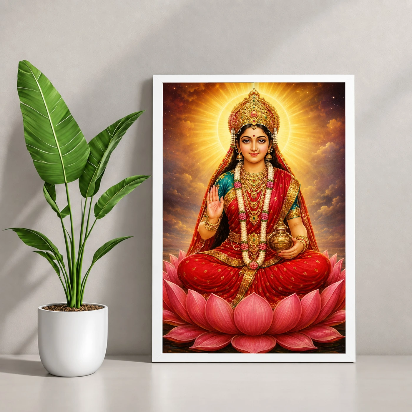Gayatri Devi Peaceful Home Mandir Composition Photo Frame, view 4