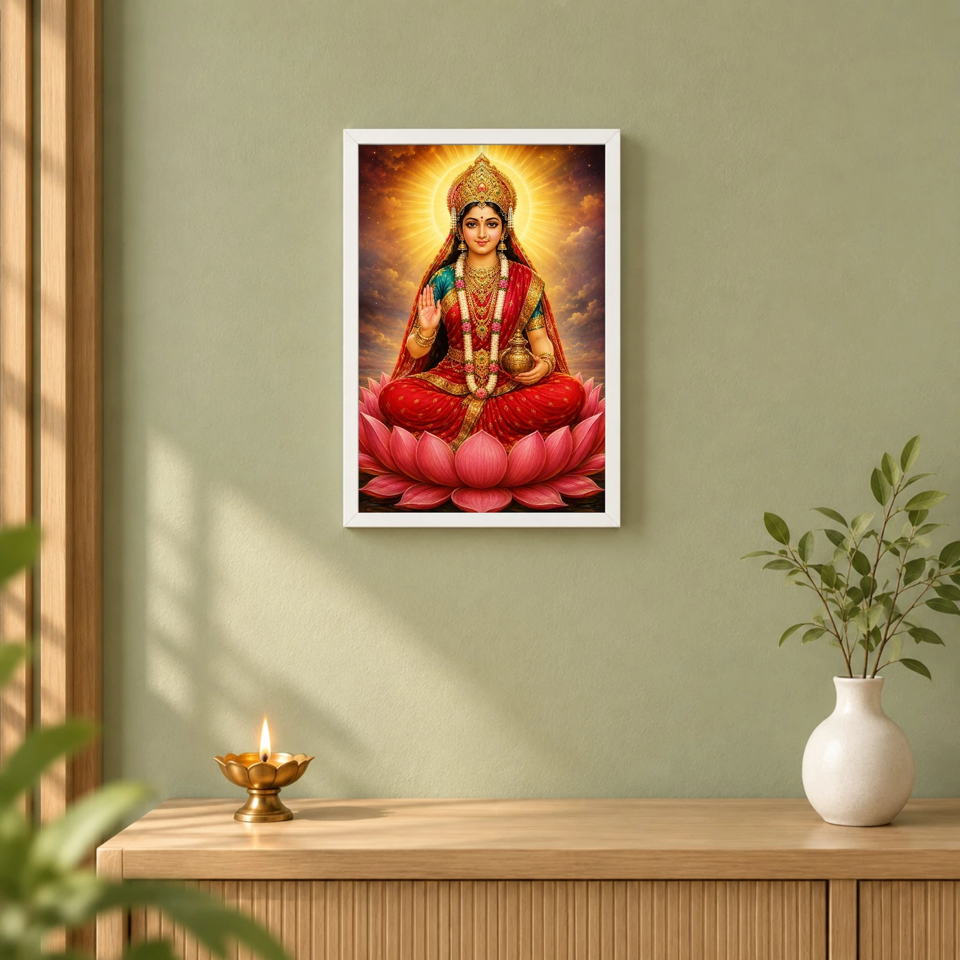 Gayatri Devi Peaceful Home Mandir Composition Photo Frame, view 6