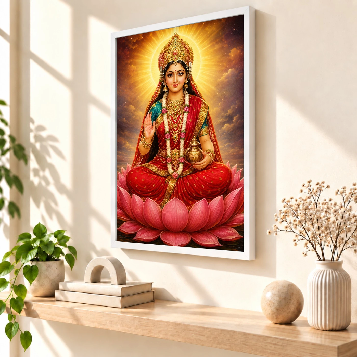 Gayatri Devi Peaceful Home Mandir Composition Photo Frame, view 7