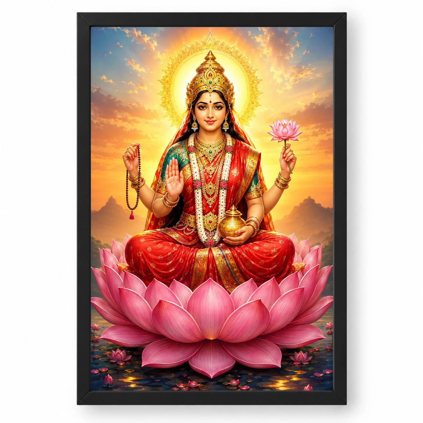 Gayatri Devi Serene Sunrise Blessing Photo Frame