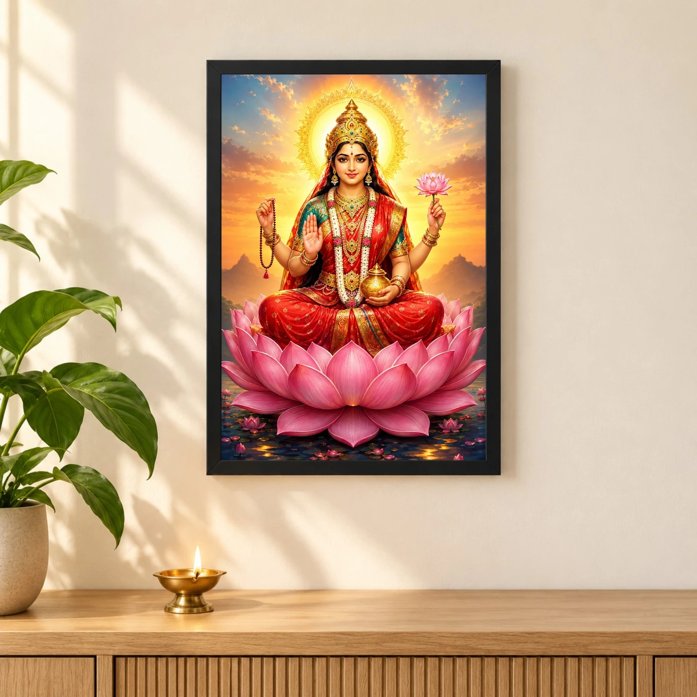 Gayatri Devi Serene Sunrise Blessing Photo Frame, view 3