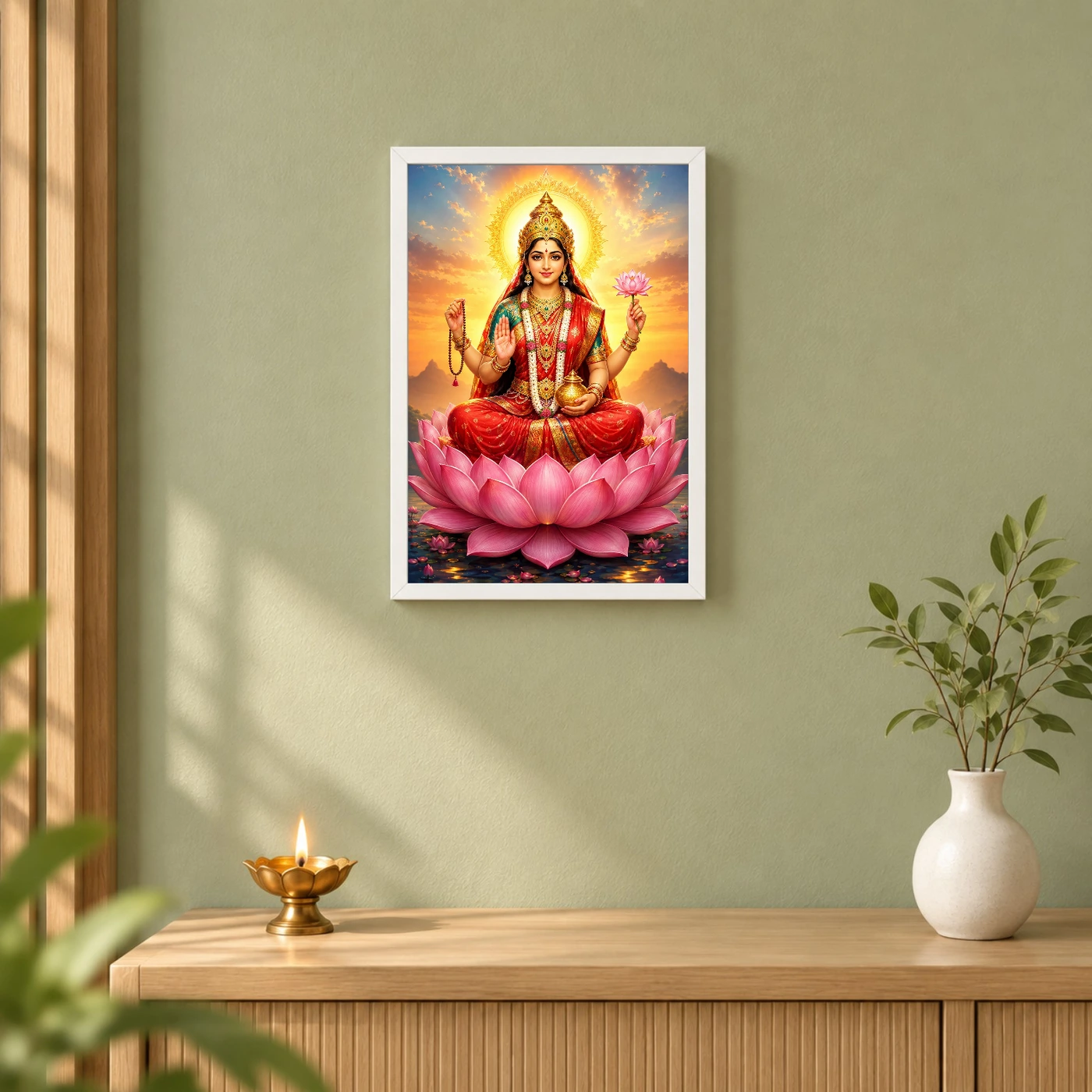 Gayatri Devi Serene Sunrise Blessing Photo Frame, view 6