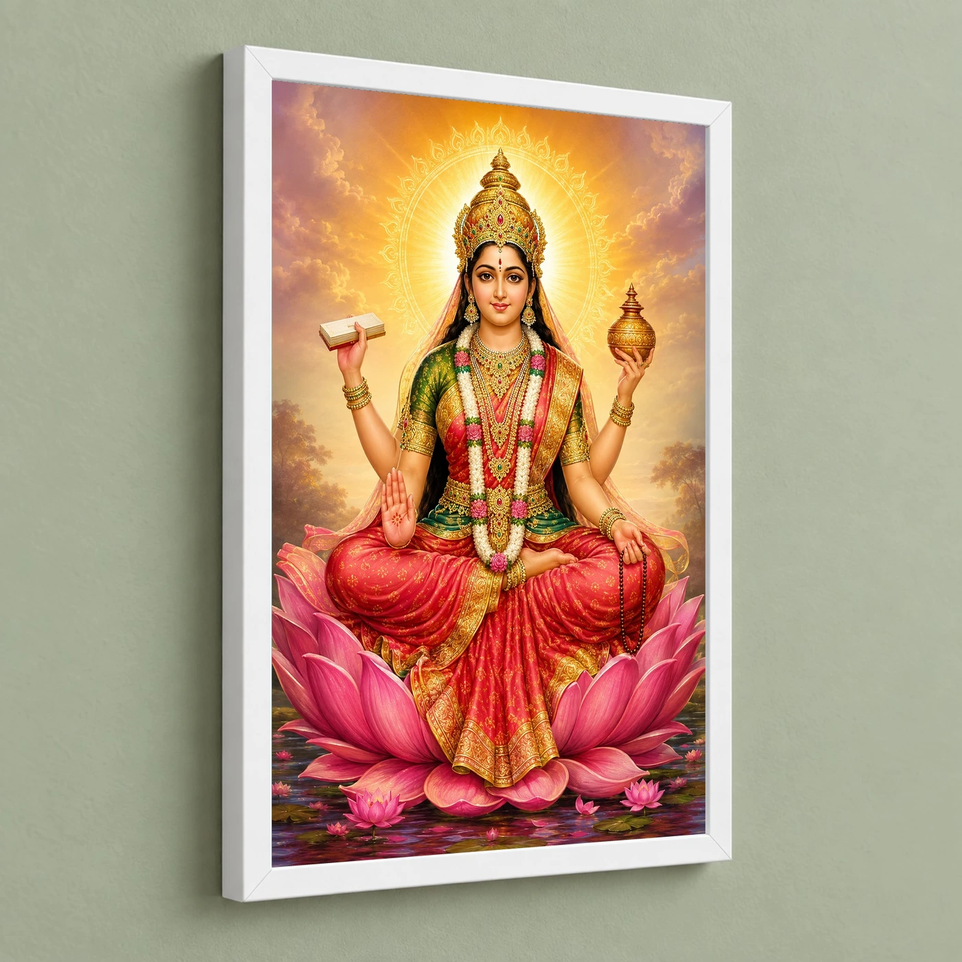 Gayatri Devi Traditional Indian Miniature-Inspired Devotional Art Photo Frame, view 5