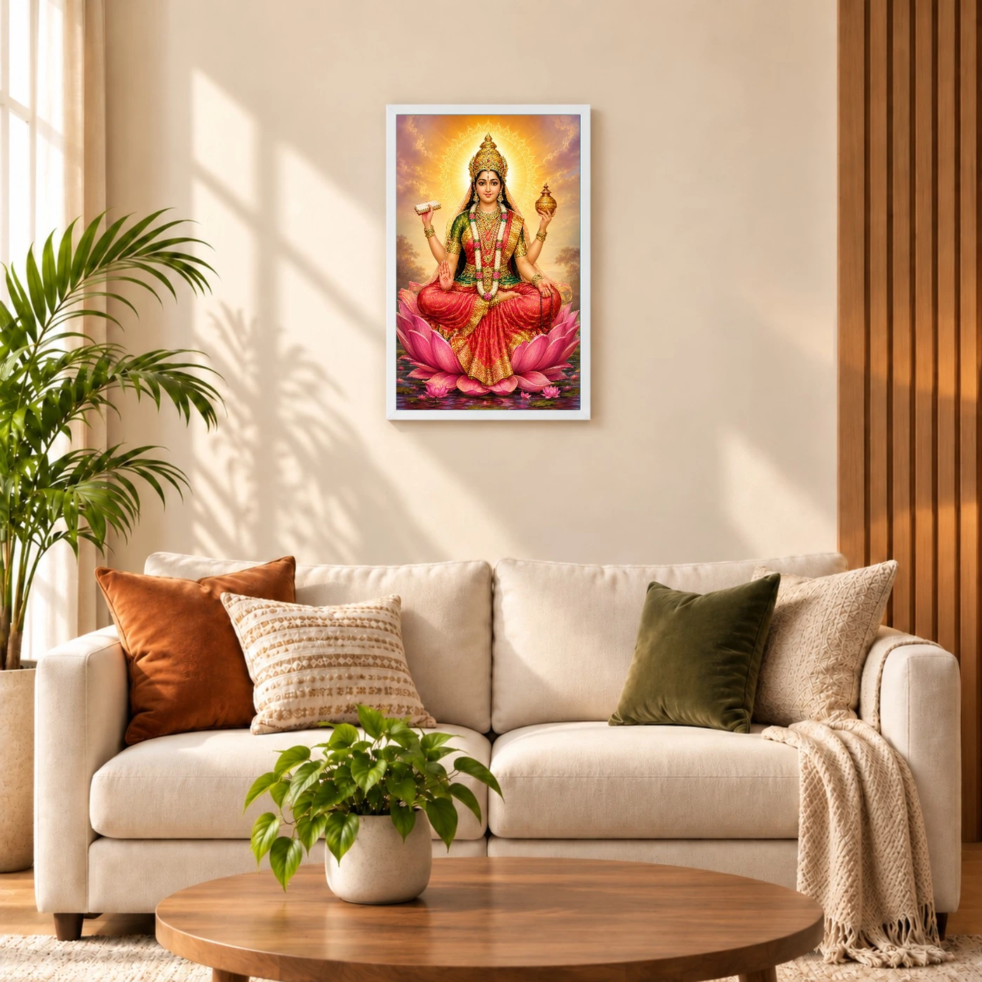 Gayatri Devi Traditional Indian Miniature-Inspired Devotional Art Photo Frame, view 9