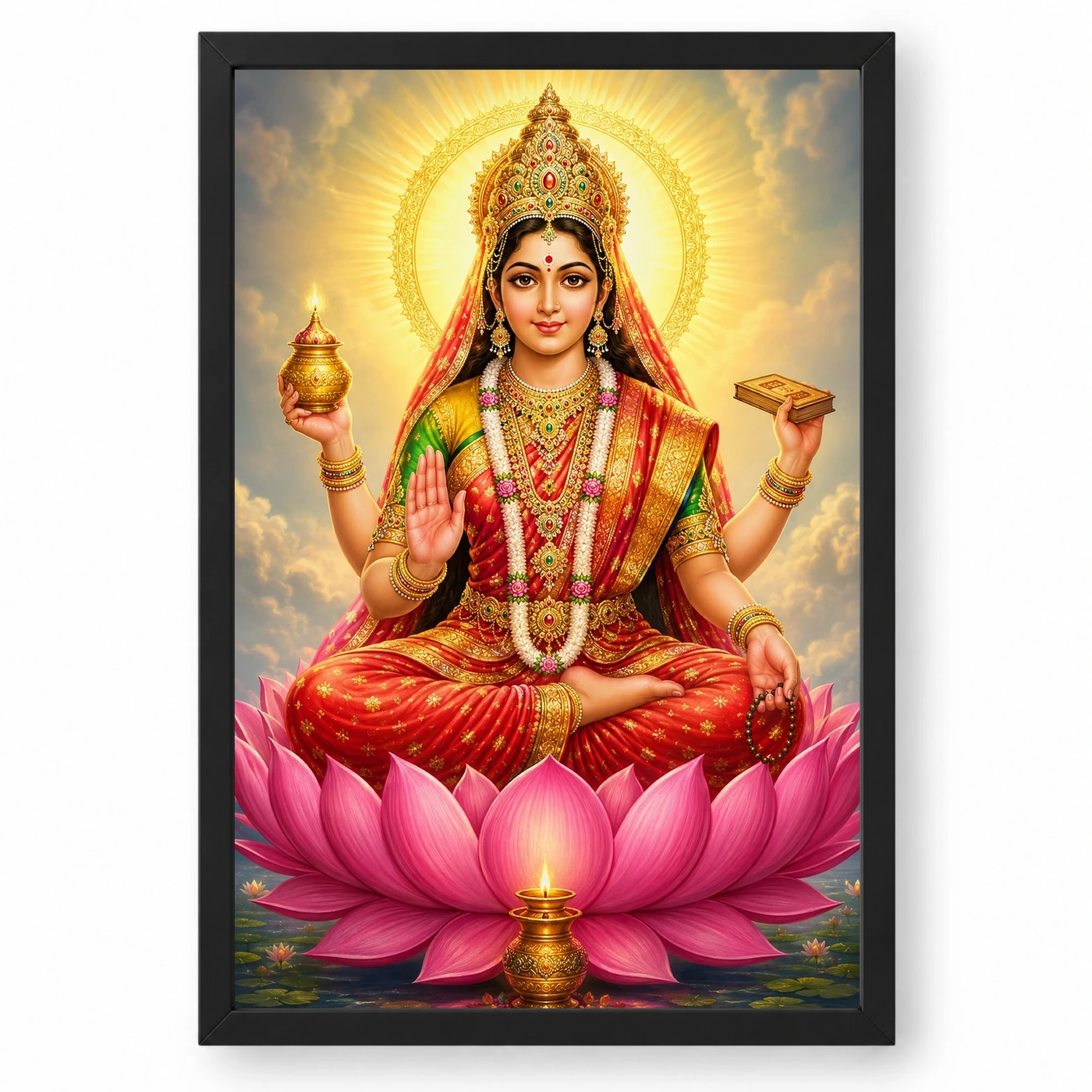 Gayatri Devi Vivid Premium Spiritual Poster Art Photo Frame