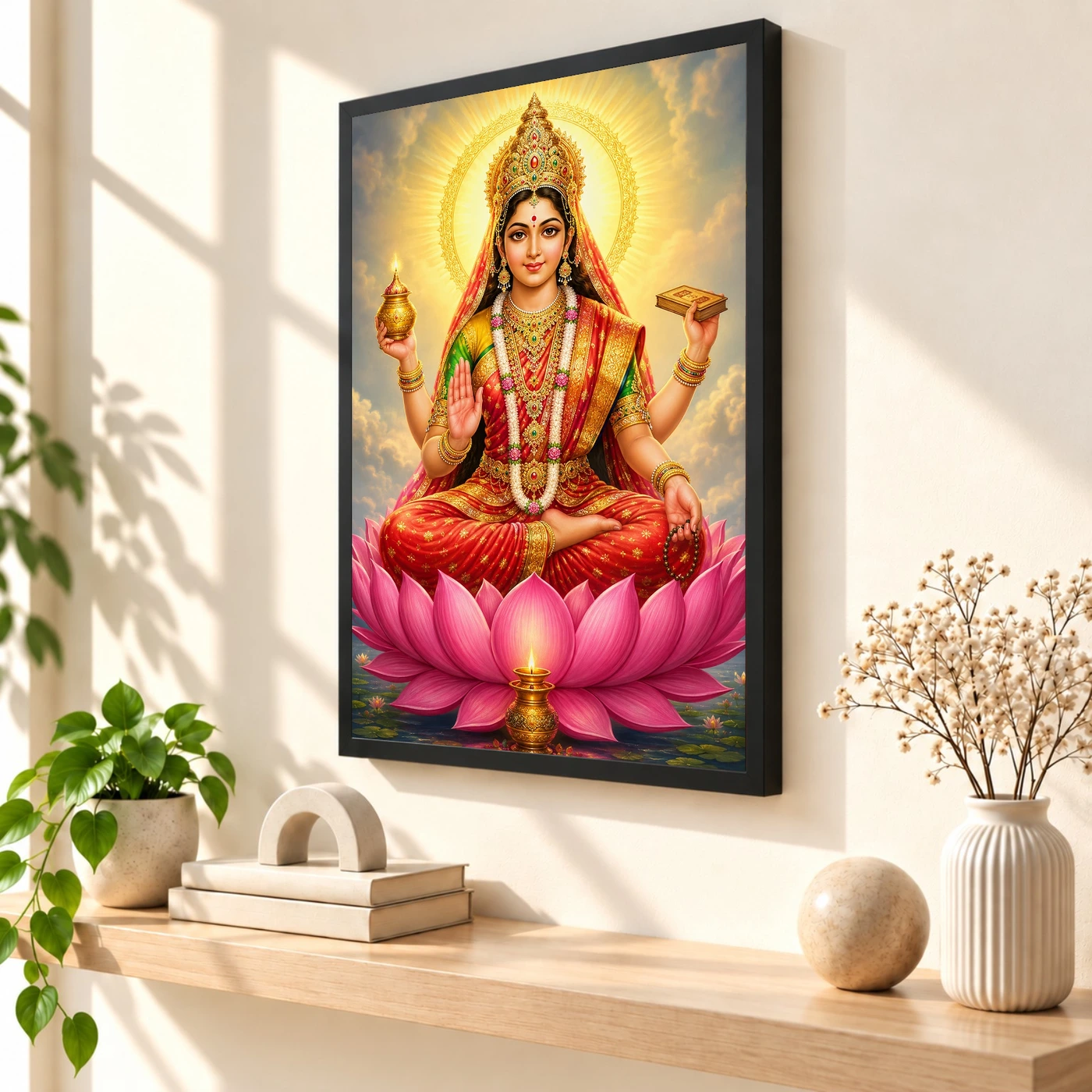 Gayatri Devi Vivid Premium Spiritual Poster Art Photo Frame, view 2