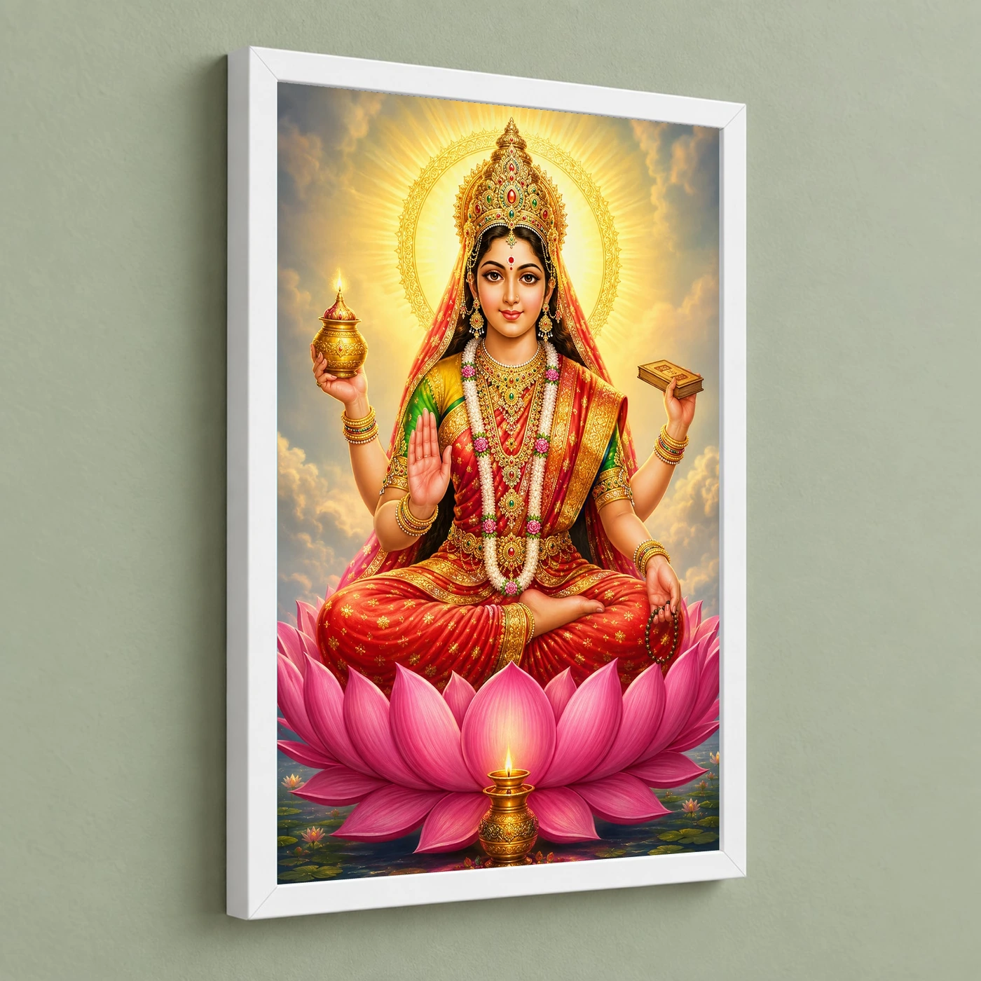 Gayatri Devi Vivid Premium Spiritual Poster Art Photo Frame, view 5