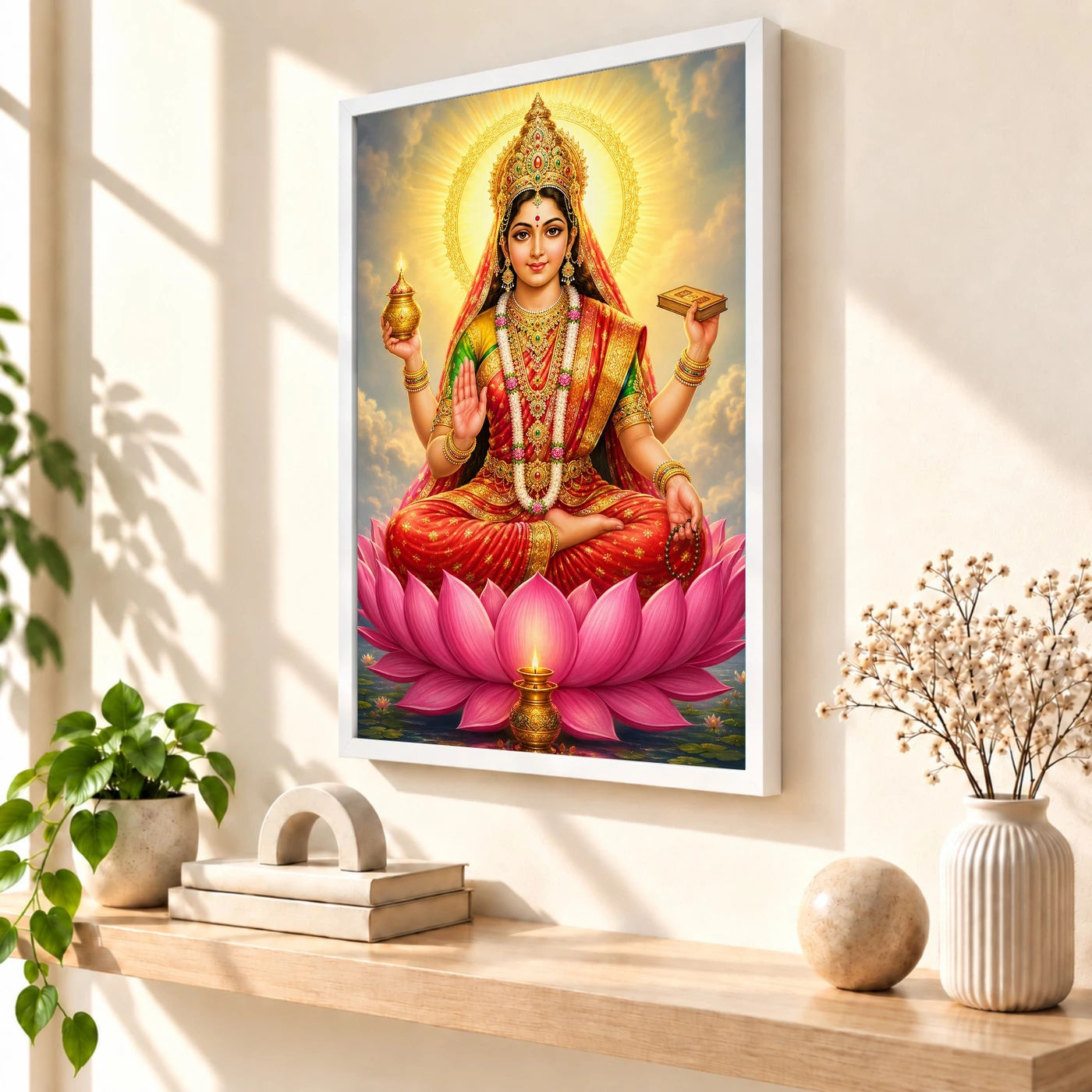 Gayatri Devi Vivid Premium Spiritual Poster Art Photo Frame, view 7