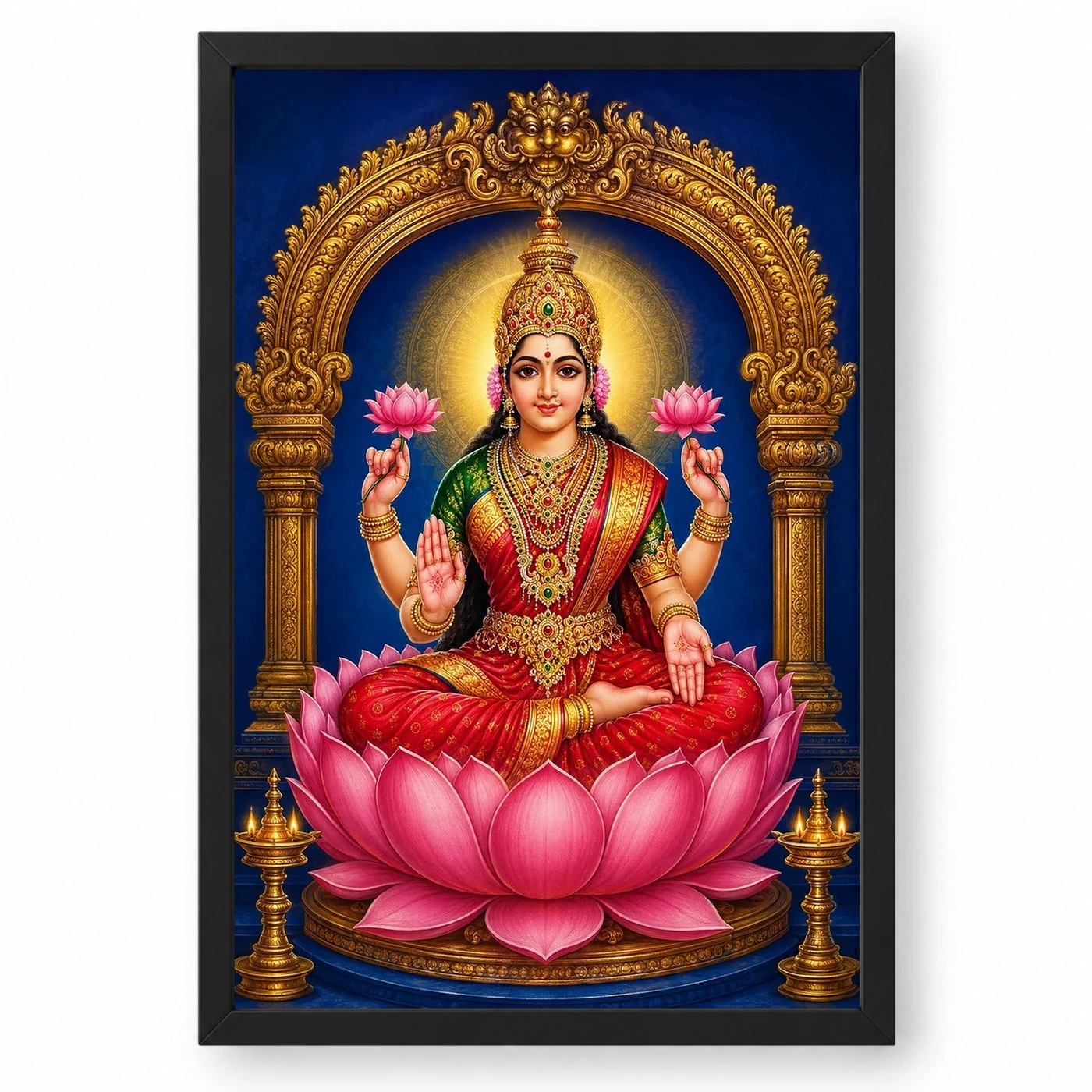 Goddess Lakshmi — Lotus Throne Frame