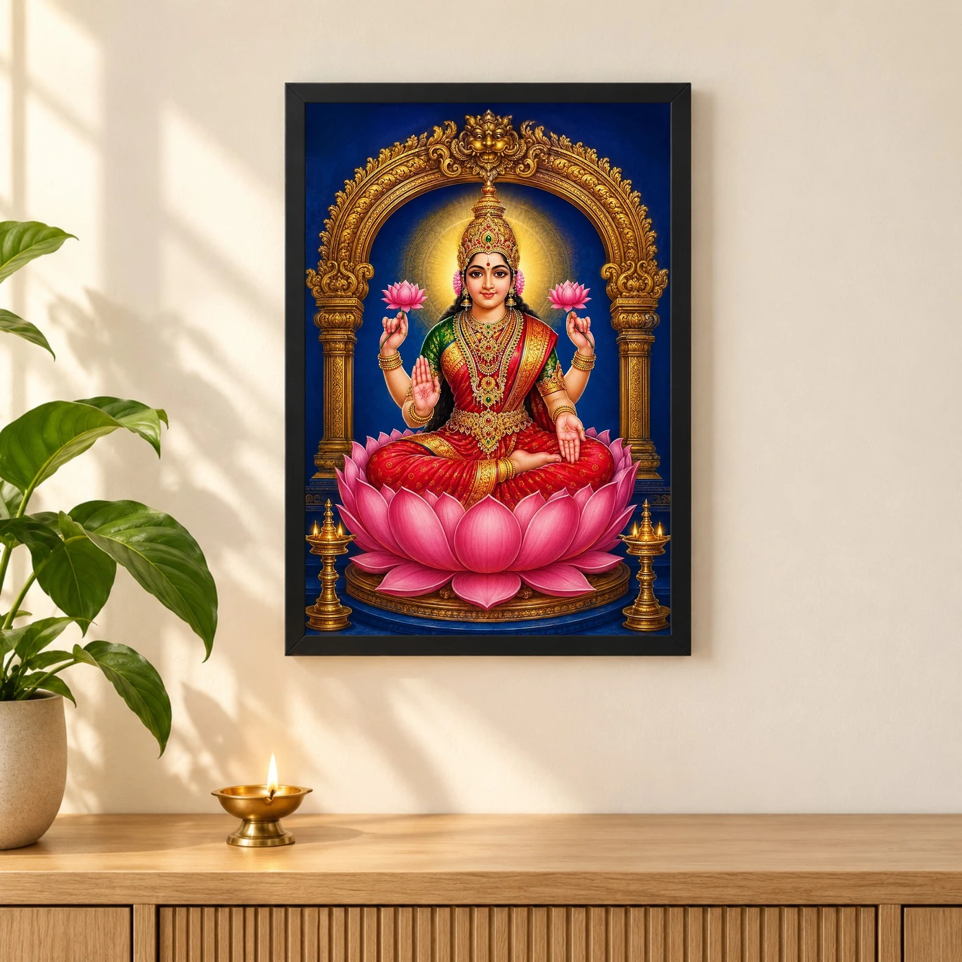 Goddess Lakshmi — Lotus Throne Frame, view 3