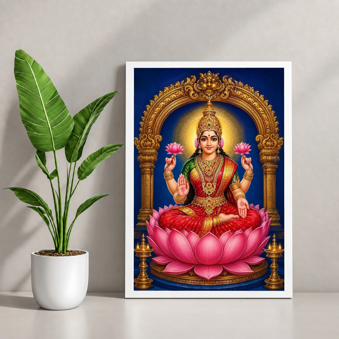 Goddess Lakshmi — Lotus Throne Frame, view 4