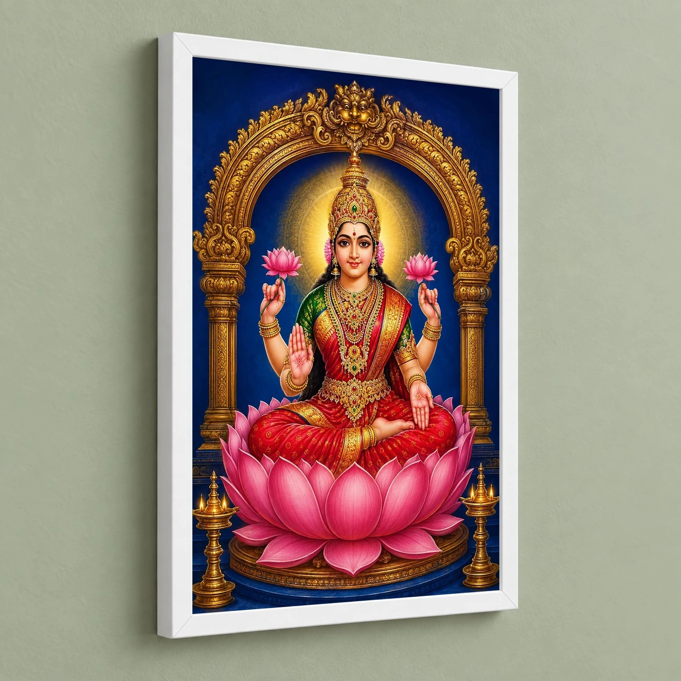 Goddess Lakshmi — Lotus Throne Frame, view 5