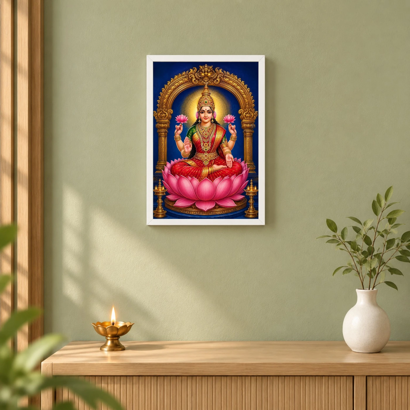 Goddess Lakshmi — Lotus Throne Frame, view 6