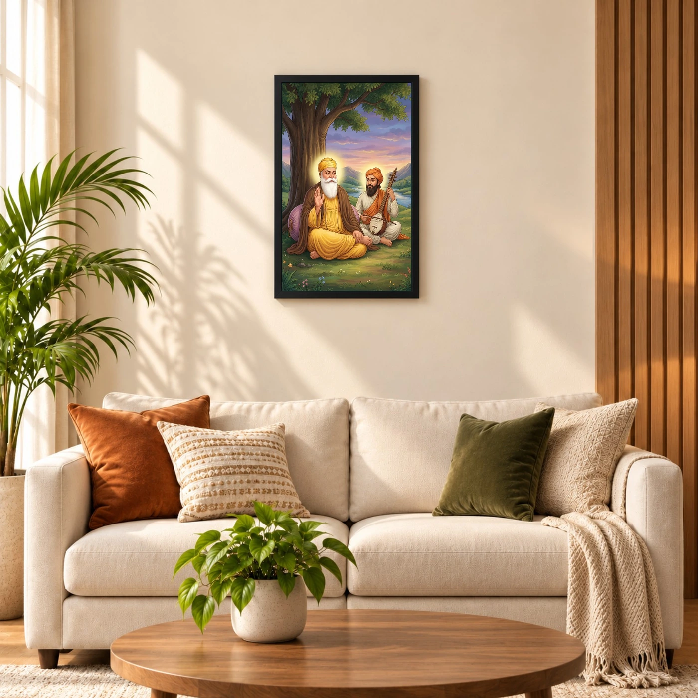 Guru Nanak Bhai Mardana Rebab Devotional Music Spiritual Art Photo Frame, view 8
