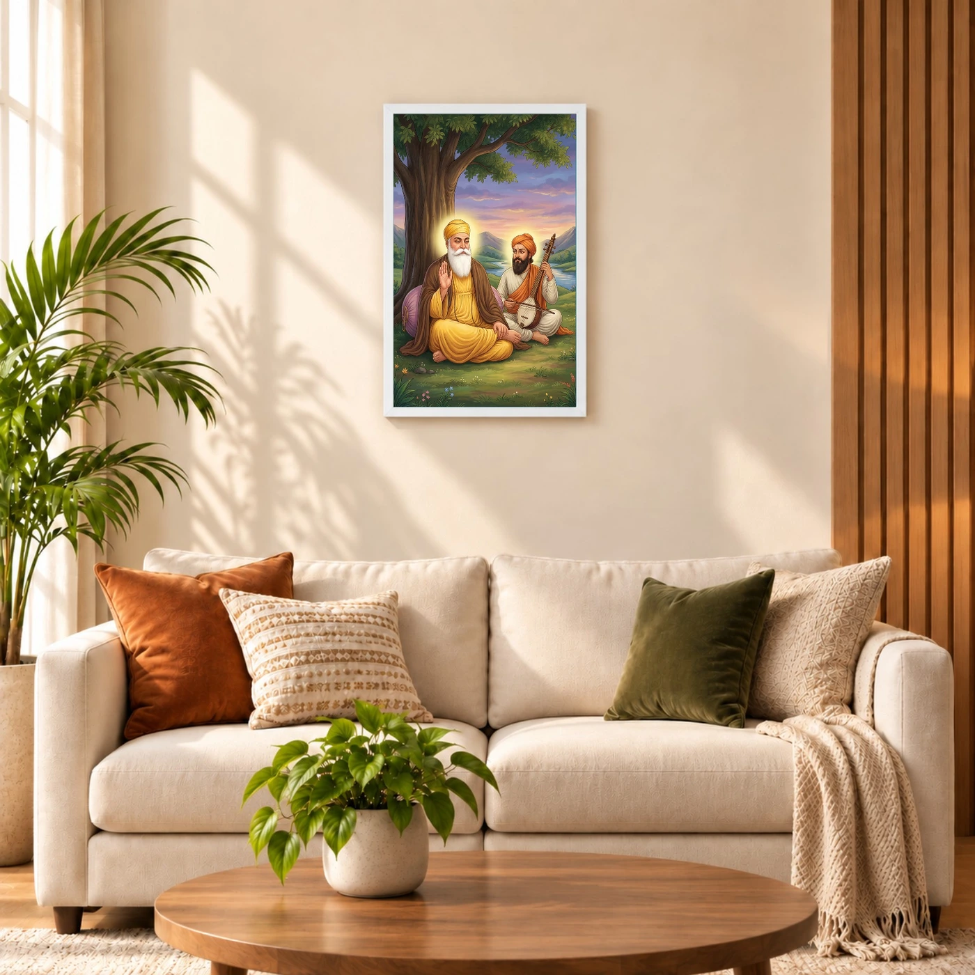 Guru Nanak Bhai Mardana Rebab Devotional Music Spiritual Art Photo Frame, view 9
