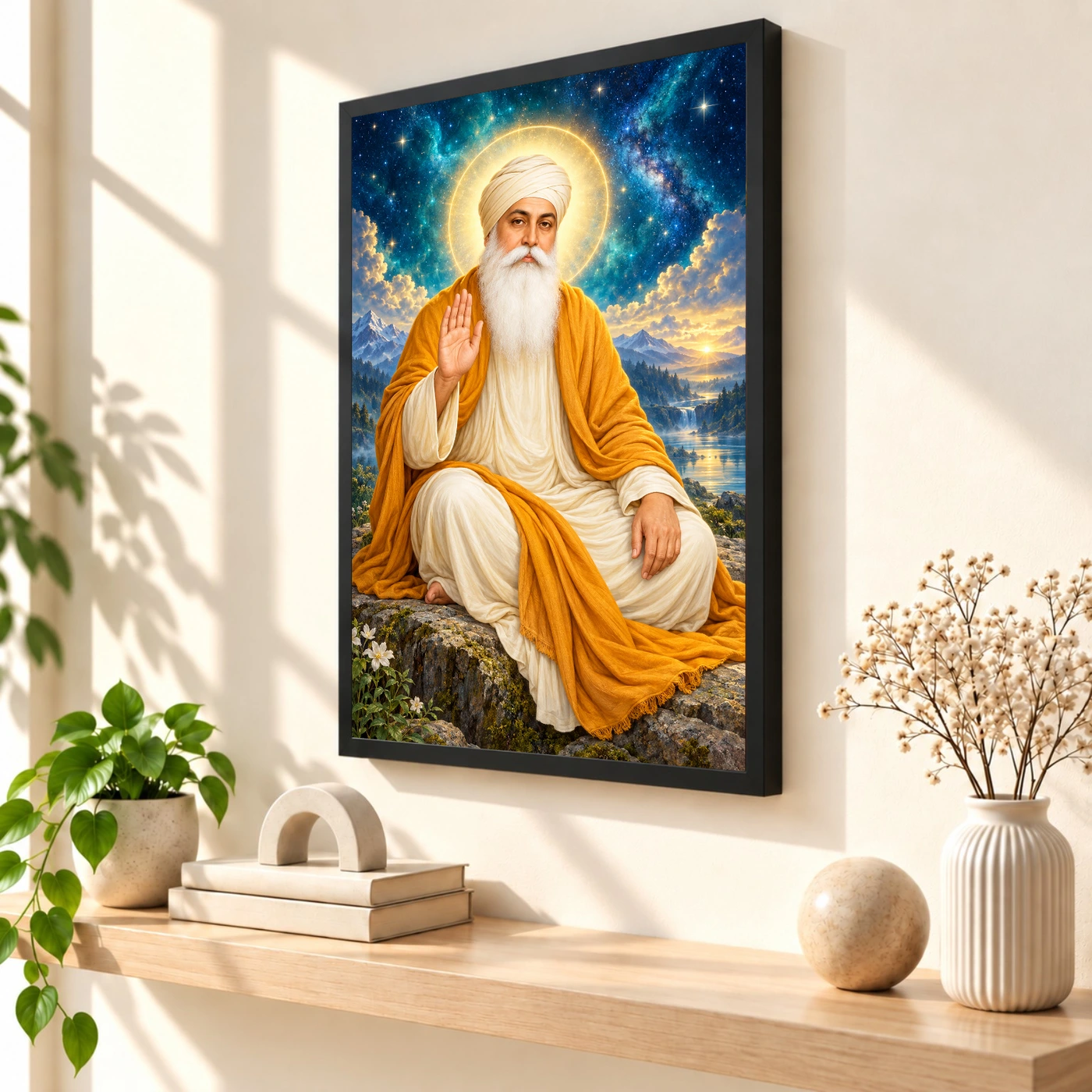 Guru Nanak Dev Cosmic Celestial Aura Photo Frame, view 2