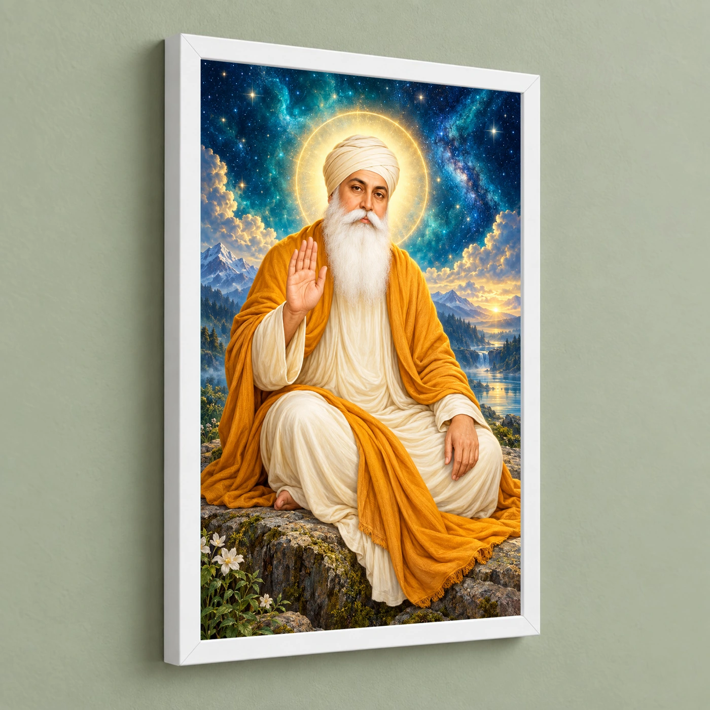 Guru Nanak Dev Cosmic Celestial Aura Photo Frame, view 5